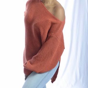 To the Point off the Shoulder Ribbed Sweater
